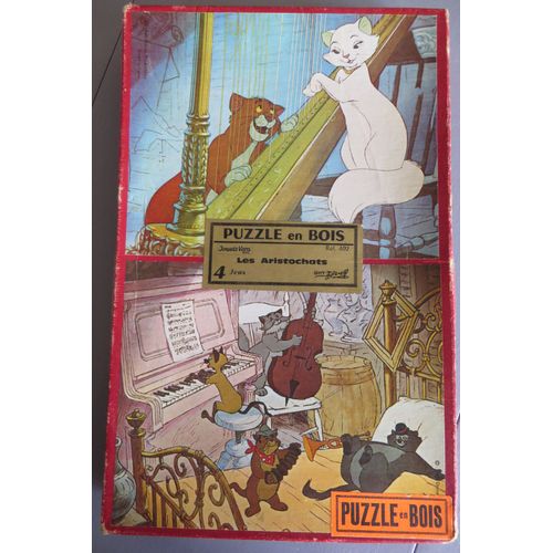 Ancien Puzzle Bois "Les Aristochats" Années 50