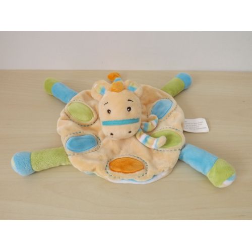 Doudou Zebre Cheval Orange Bleu Verte Jaune Kimbaloo