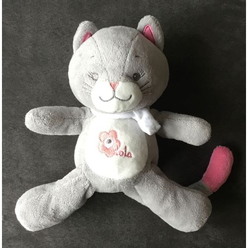 Doudou Chat Gris Rose 23cm Arthur Et Lola