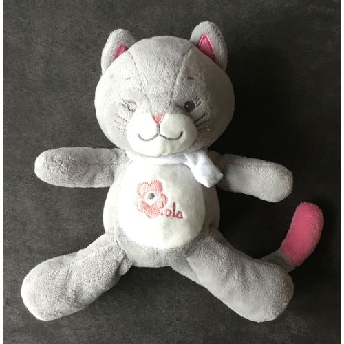 Doudou Chat Gris Rose 23cm Arthur Et Lola