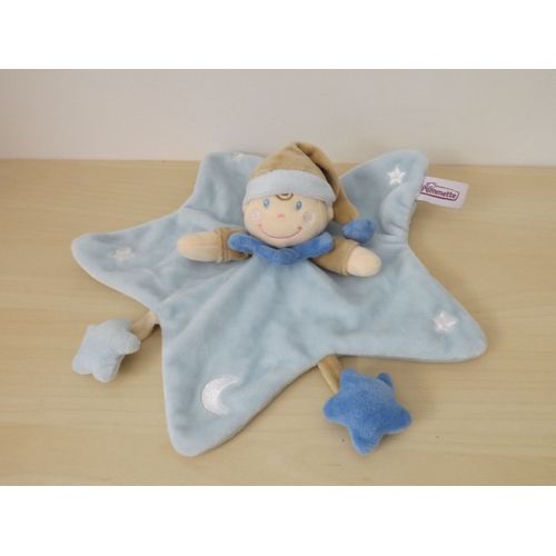 Doudou Lutin Garçon Bleu Étoiles Pommette