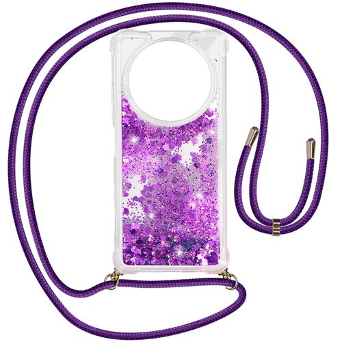 Coque Cordon Pour Xiaomi Redmi A3 Antichoc Pailleté Violet
