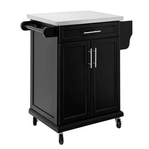 Sobuy Fkw110-Sch Desserte Roulante Chariot De Cuisine Meuble De Rangement À Roulettes Chariot De Service Buffet Multifonctionnel Avec Porte Et Tiroir