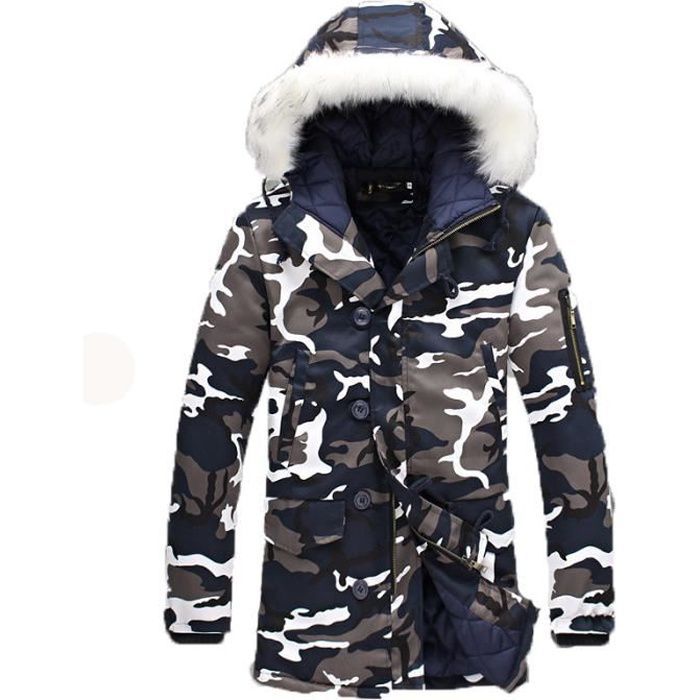 Parka homme de Marque luxe manteau homme camouflage section