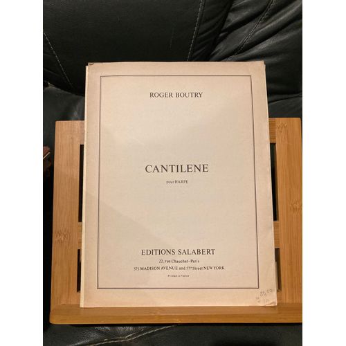 Roger Boutry Cantilene Pour Harpe Partition Éditions Salabert