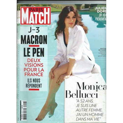 Paris Match 04/05/2017 Monica Bellucci, Julien Doré, Strar Wars, Alma, Tom Cruise, Thomas Pesquet, Marie Berry, Isabelle Adjani , Loulou Robert