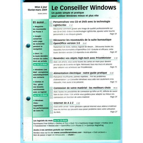 Le Conseiller Windows - Mise À Jour - Février-Mars 2009