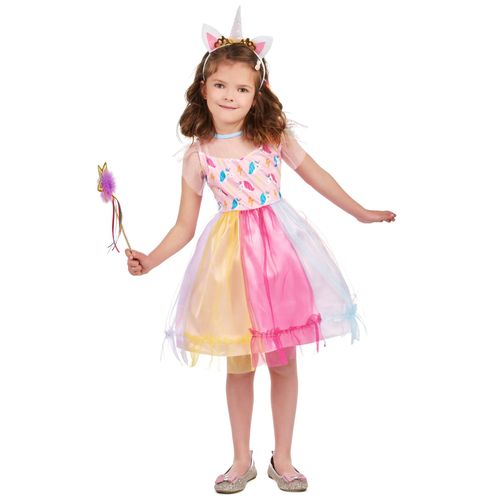 Déguisement Licorne Multicolore Fille 4 À 6 Ans