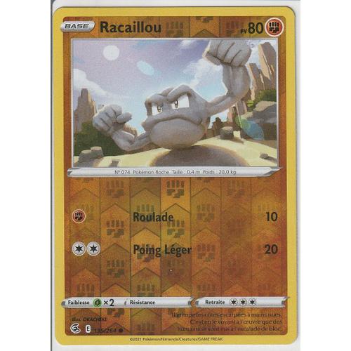Carte Pokemon - Racaillou - 135/264 - Reverse - Épée Et Bouclier 8 - Poing De Fusion - V.F