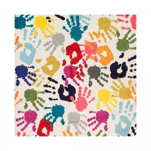 Tapis Enfant Ø100cm Rond Tissé Multicolore Lyn6 Handi