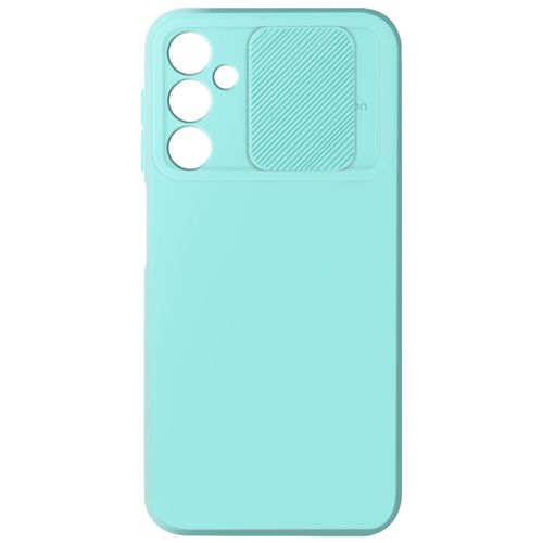 Coque Pour Samsung Galaxy A25 5g Silicone Cache Caméra Coulissant Turquoise