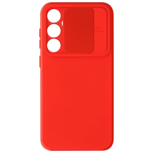 Coque Pour Samsung Galaxy S23 Fe Silicone Cache Caméra Coulissant Rouge