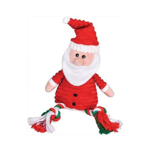 Peluche Père Noel Corde Sonore Pour Chien 45 Cm