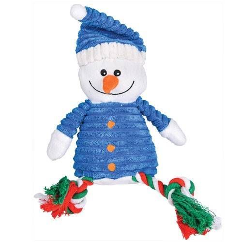 Peluche Bonhomme De Neige De Noel Corde Sonore Pour Chien 45 Cm