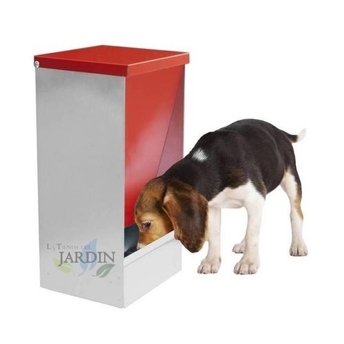 Trémie Mangeoire Pour Chiens, Chats, Animaux De Compagnie 10 Litres, Mangeoire Auto-Service, 24x20x46 Cm