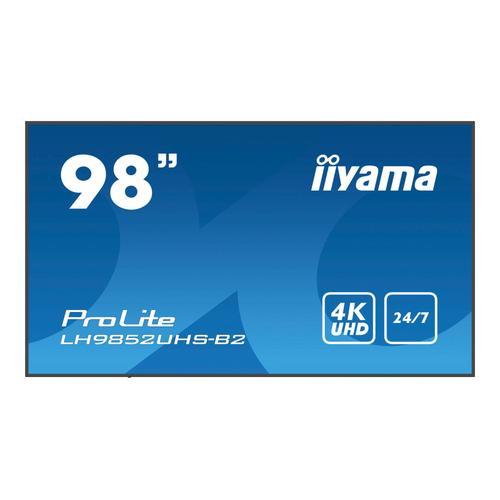 iiyama ProLite LH9852UHS-B2 - Classe de diagonale 98" (97.5" visualisable) écran LCD rétro-éclairé par LED - signalisation numérique - 4K UHD (2160p) 3840 x 2160 - noir, brillant