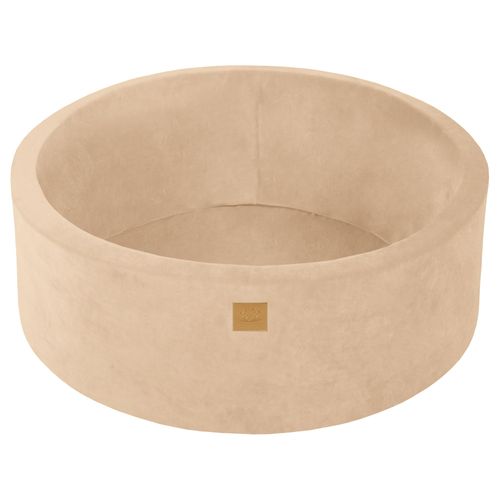 Meowbaby Piscine À Balles Pour Bébé - Rond 90x30cm Piscine A Balle Pour Enfant Sans Balle, Velours, Écru