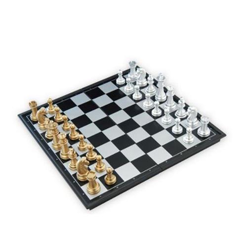 Jeu D'échecs Contemporain À Pièces Or Et Argent Pour Toute La Famille,Offre Spéciale, Échiquier Pliant Magnétique, Jeu De Société Fun, Cadeau De Noël Idéal,