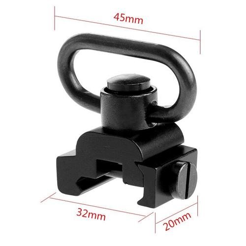 Tactique De Chasse En Acier 20mm, 1 Pièce, Bride À Dégagement Rapide Et Robuste, Bouton-Poussoir Pivotant, Supports Picatinny