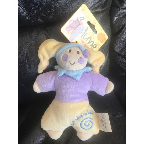Lutin Cmp "Un Rêve De Bébé" Doudou Hochet Bleu Spirales 16cm