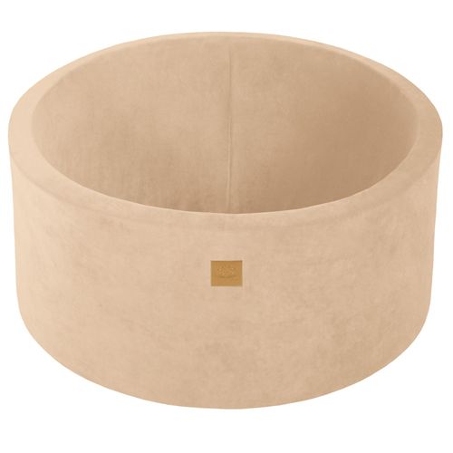 Meowbaby Piscine À Balles Pour Bébé - Rond 90x40cm Piscine A Balle Pour Enfant Sans Balle, Velours, Écru