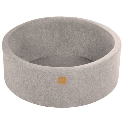 Meowbaby Piscine À Balles Pour Bébé - Rond 90x30cm Piscine A Balle Pour Enfant Sans Balle, Velours, Gris Clair