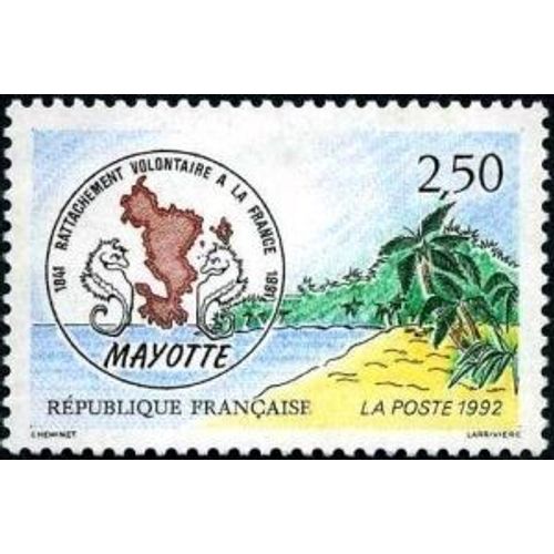 1 Timbre France 1991, Neuf - Rattachement Volontaire De Mayotte À La France - Yt 2735
