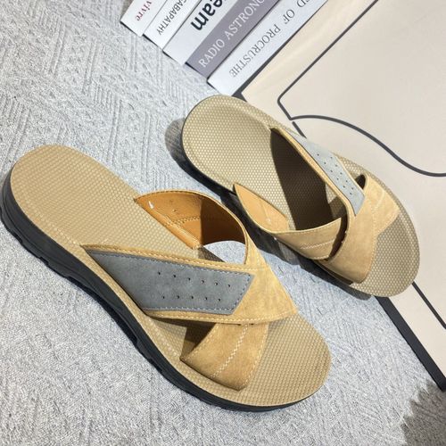 Pantoufles De Plage En Tissu Pour Hommes,Sandales Plates En Caoutchouc,Diapositives Décontractées,Maison,Sol,Extérieur,Maison,Mode,Été
