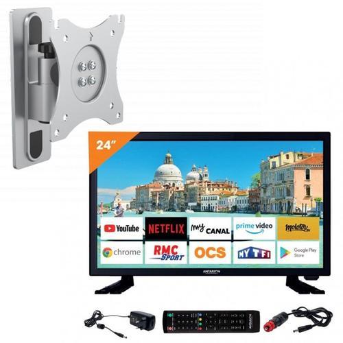 Pack ANTARION TV LED 24" 60cm Téléviseur SMART CONNECT + Support TV