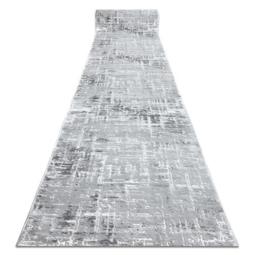 120x500 Cm Tapis De Couloir Structural Mefe 8722 Deux Niveaux De Molleton Gris / Blanc 120 Cm