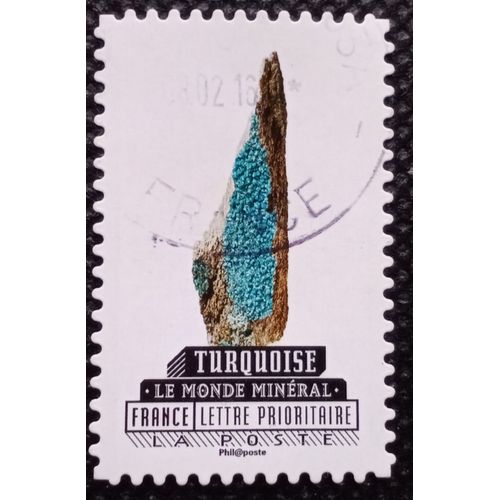 France 2016 Timbre Oblitéré Yt 1227 - Cachet Rond - Turquoise - Carnet Le Monde Minéral