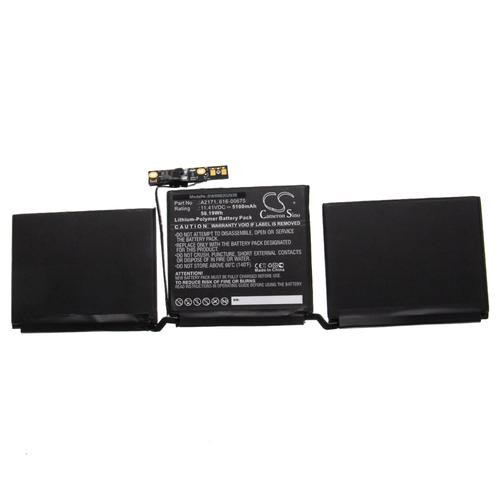 vhbw Batterie compatible avec Apple Macbook Pro 13 Inch Two Thunderbolt 3, EMC 3301 ordinateur portable Notebook (5100mAh, 11.41V, Li-polymère)