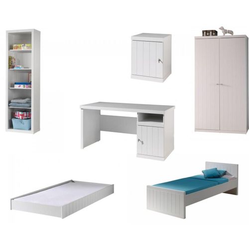 Ensemble Meubles Robin 6 Pieces Blanc Avec Gigogne
