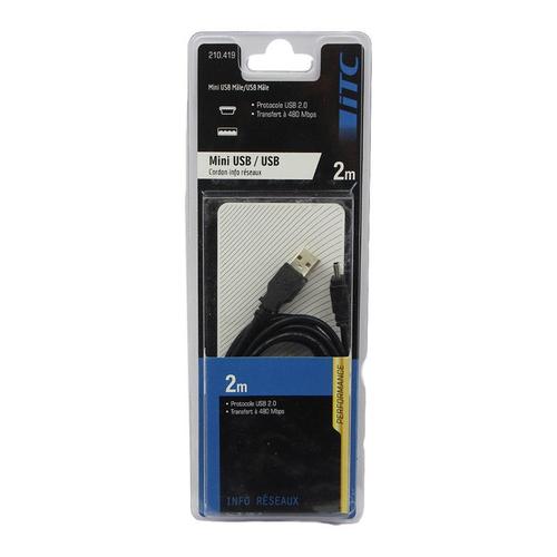 CORDON MINI USB M./USB A M. 2M