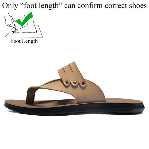 Tongs Décontractées En Cuir Pu Pour Hommes,Pantoufles D'extérieur Plates,46 47 Chanclas Zones Bre,Été