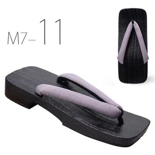 Geta Noir Japonais,Pantoufles D'été À Talons Plats Pour Jeunes Hommes 03/Wear,Pantoufles Décontractées À Chevrons
