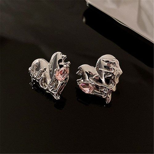 Boucles D'oreilles En Cristal Rose Et Métal Pour Femmes, Bijou De Fête Élégant Avec Chaîne En Strass