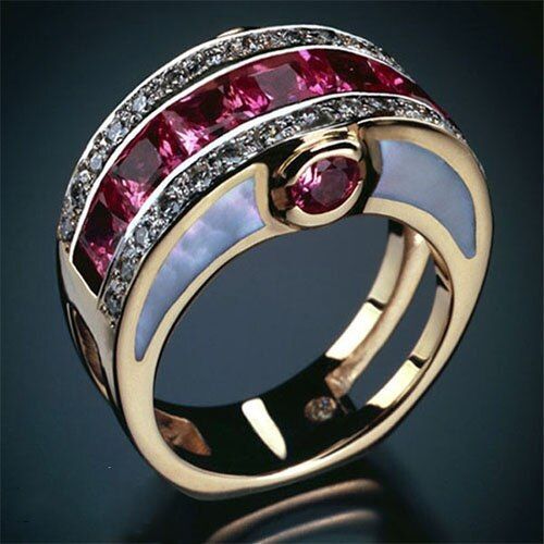 Bague En Rubis Naturel Pour Femmes, Bijoux Exquis, Bagues Bon Marché Pour Adolescentes, Bijoux Tendance, Accessoires, Vente En Gros