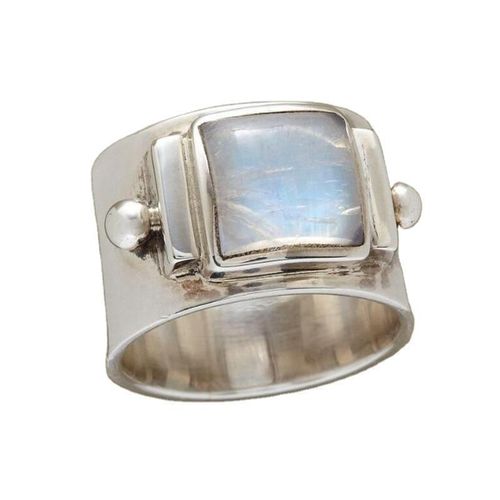 Bague En Pierre De Lune, Accessoires De Bijoux Indiens, Tendance, Cadeau D'halloween, Bagues Pour Adolescentes, Bijoux Pour Femmes