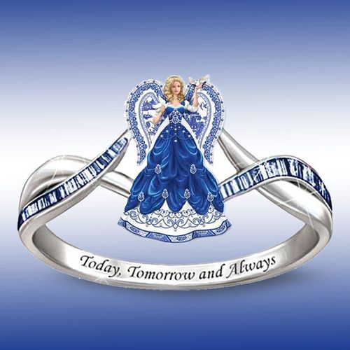 Bagues De Fiançailles Pour Femmes, Bijoux Tendance Princesse Bleu, Accessoires, Vente En Gros