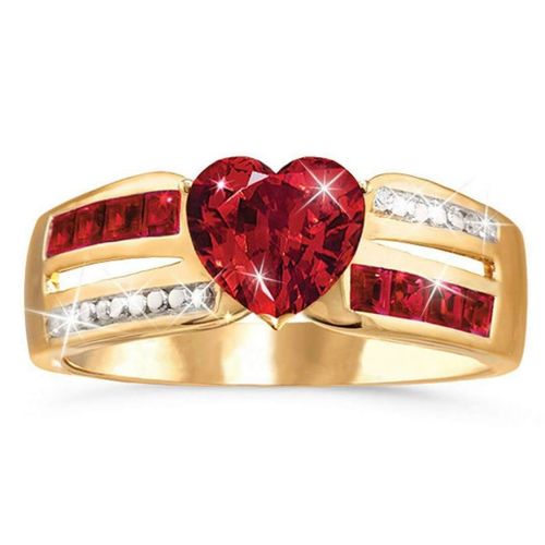Bagues Vintage En Cristal Pour Femmes, Accessoires, Bagues Pour Adolescentes, Bijoux De Luxe, Rouge, Amour, Fiançailles
