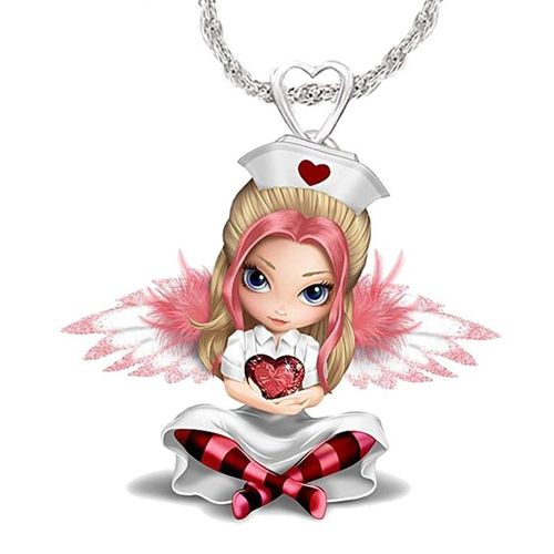 Ensemble De Bijoux De Luxe Pour Femmes, Bijoux De Mode, Cadeau De Demoiselle D'honneur, Collier Ange, Geminfirmière Rouge, Boucles D'oreilles Pour Femmes