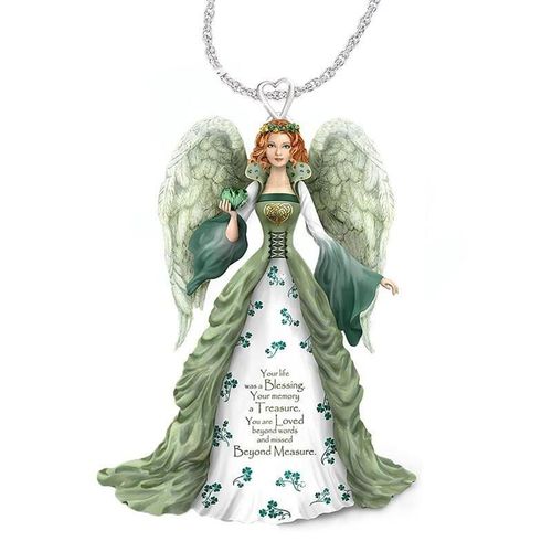 Ensemble De Bijoux De Luxe Pour Femmes, Boucles D'oreilles, Collier, Reine Des Anges Verts