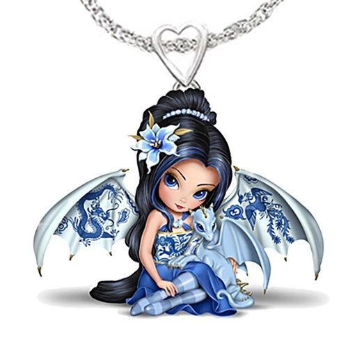 Ensemble De Bijoux De Luxe Pour Femmes, Collier Et Boucles D'oreilles, Cadeau De Demoiselle D'honneur, Dragon Bleu