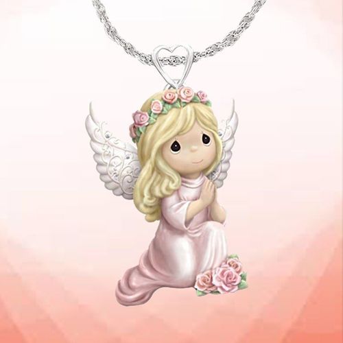 Bijoux Personnalisés Pour Femmes, Cadeau Personnalisé, Colliers Féeriques, Articles Bon Marché, Pendentif, Rose, Dessin Animé, Ange