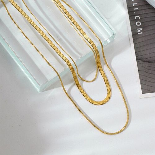 Collier Ras Du Cou À 3 Couches En Acier Inoxydable 316l Pour Femmes, Os De Serpent, Chaîne Épaisse, Pendentif, Nouvelle Mode, Bijoux De Fête, 2021