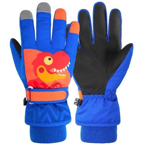 Gants De Ski Enfants Gants De Neige Hiver Chaud Gants De Sport Snowboard Moufles Coupe-Vent Pour Garçon Fille Randonnée - S