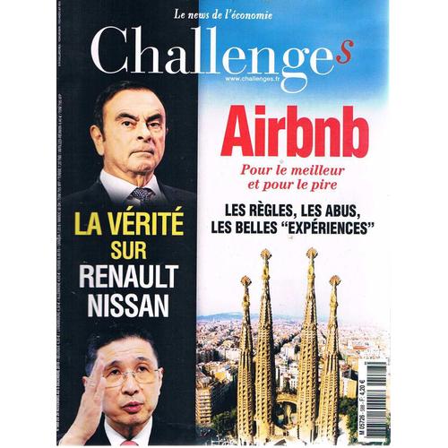 Challenges N° 588 29 Nov 2018: Airbnb La Verite Sur Renault Nissan