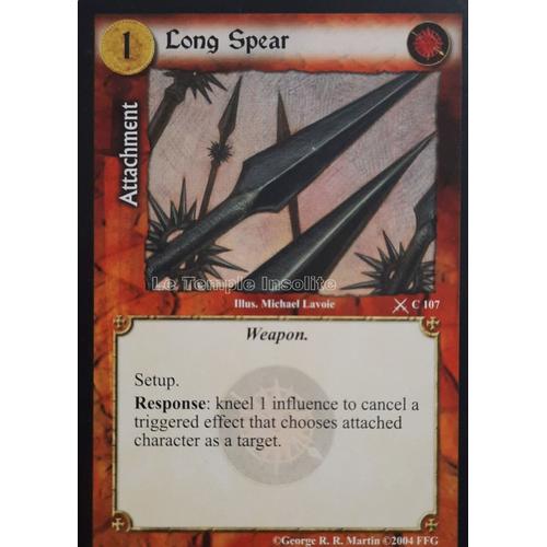 Carte A Game Of Thrones Ccg - Long Spear C#107