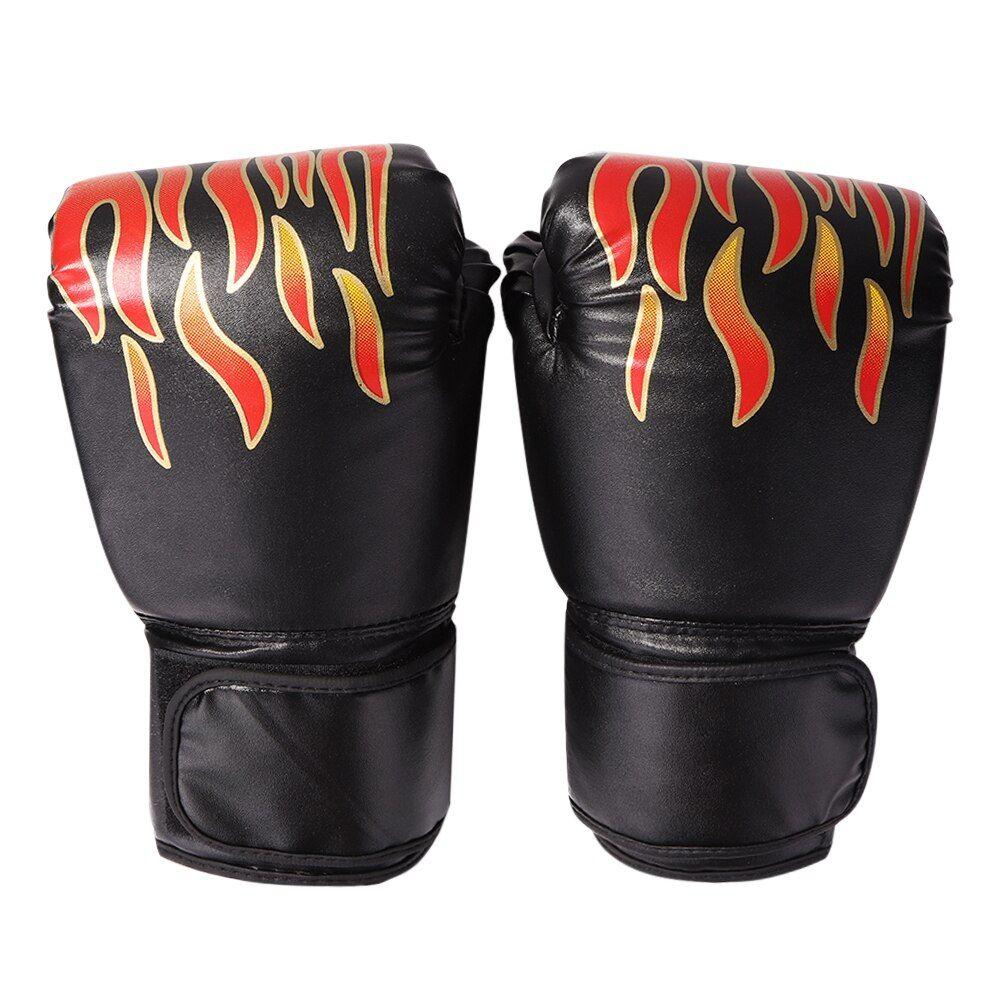 Enfants Gants de boxe Professionnel Respirant Pu Cuir Flamme Gants Boxe  Entraînement